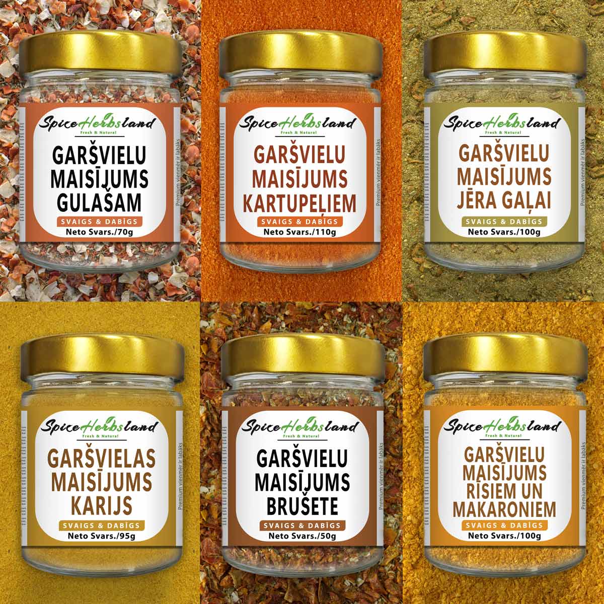 Garšvielu maisījumu kolekcija - 6 gabalu iepakojums