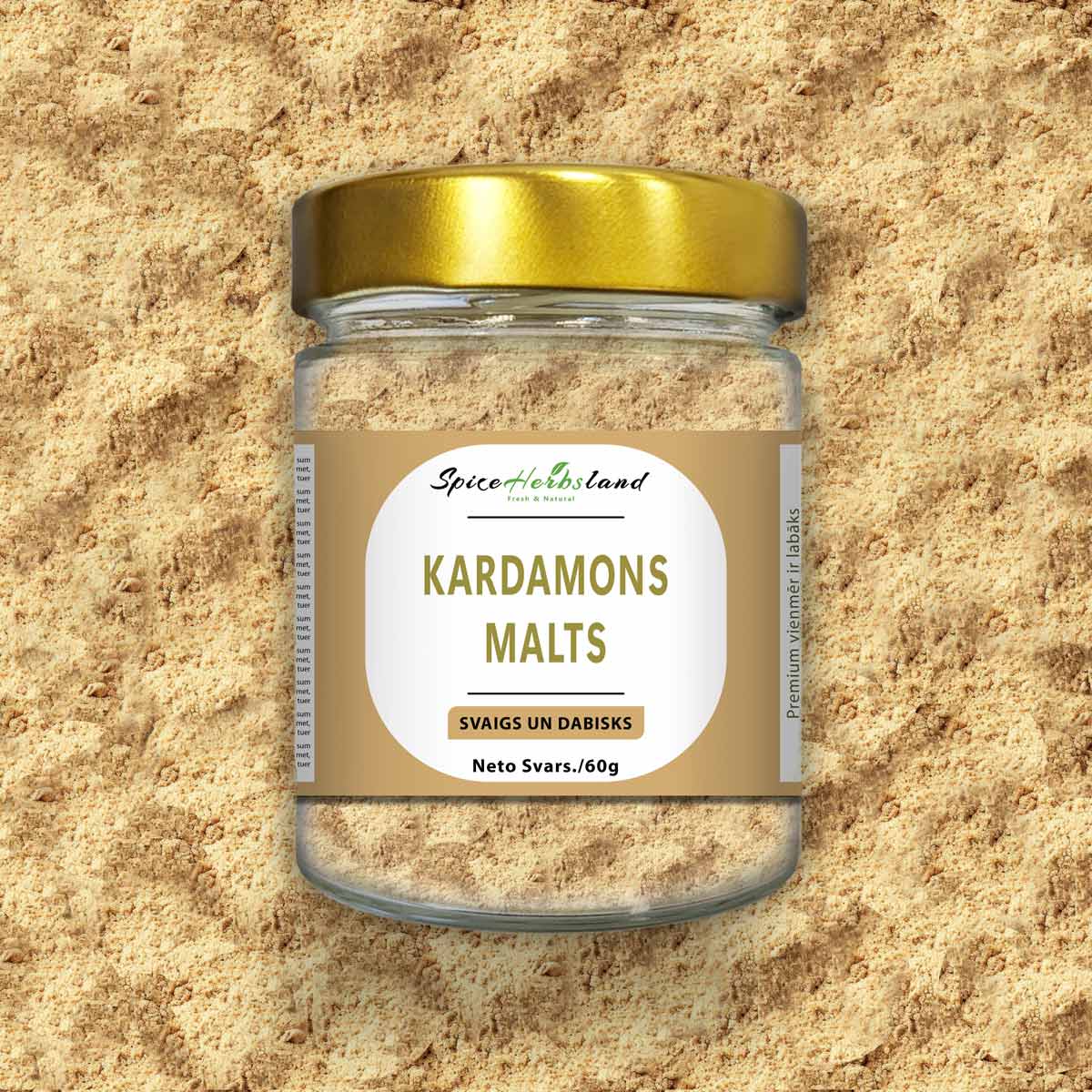 Kardamona malums burciņā 60g