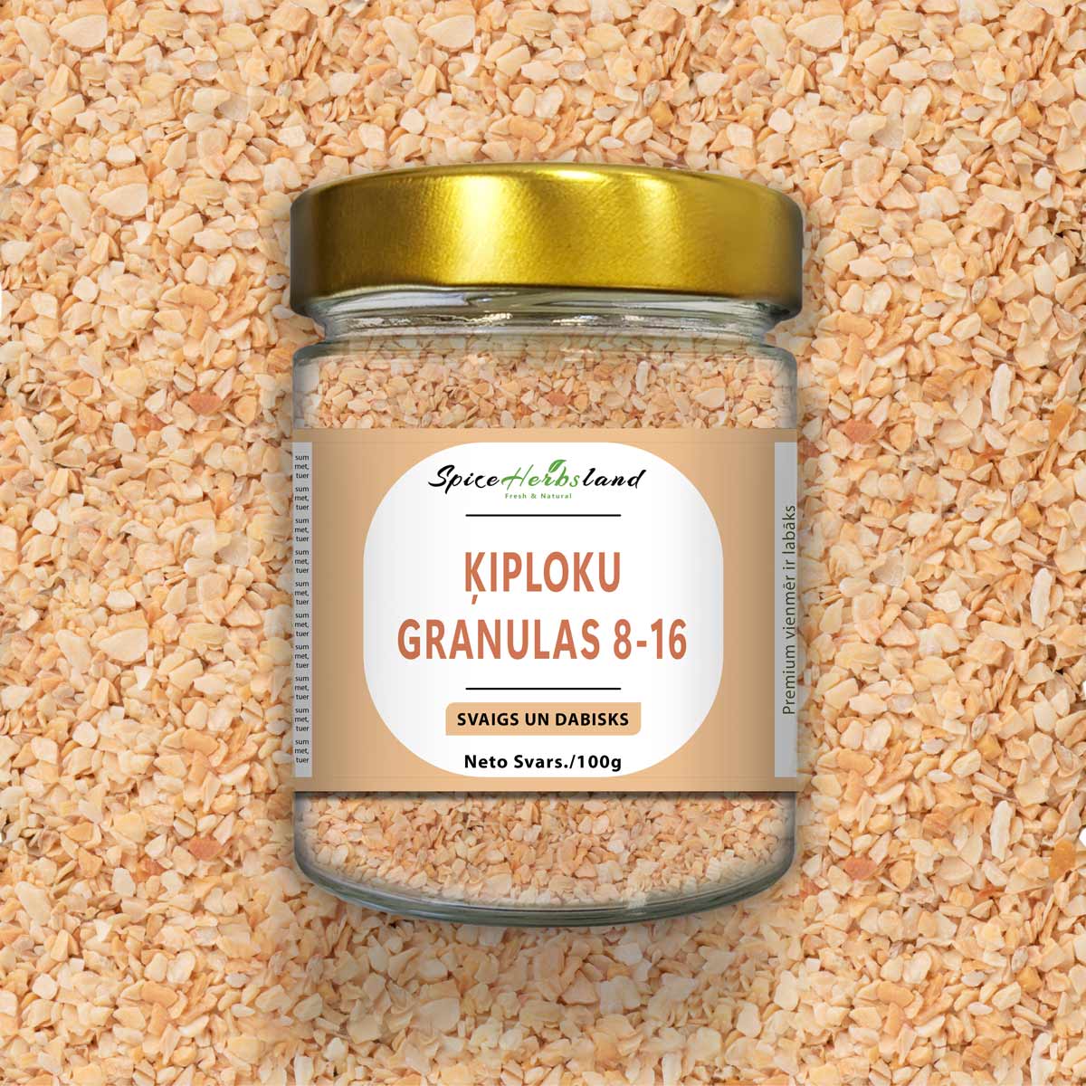 Ķiploku Granulas 8-16 mesh