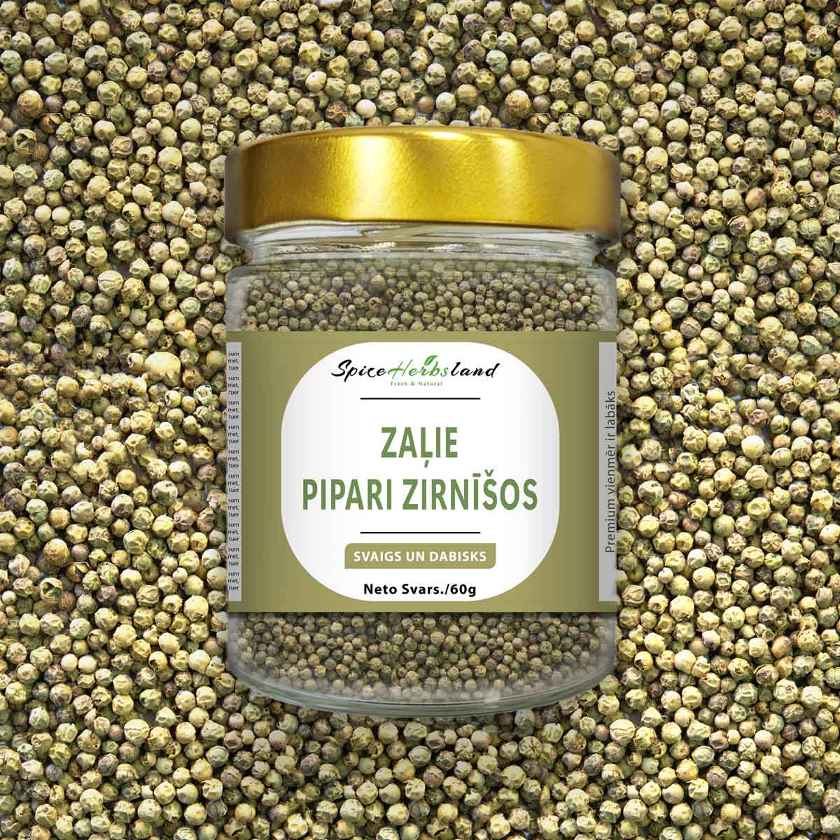 Zaļie pipari zirnīšos